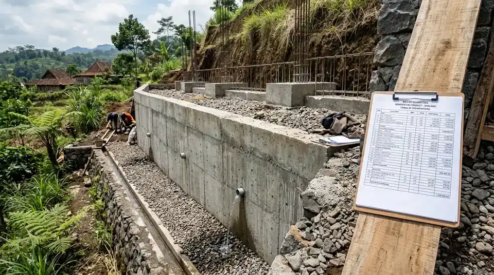 Contoh rincian RAB untuk proyek lahan berkontur – Detail Proyek Arsitek Malang