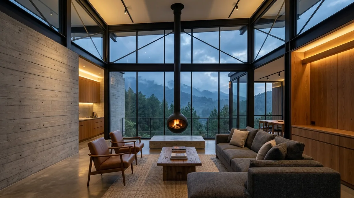 Detail Interior Villa Batu dengan Sentuhan Industrial dan Kayu Alami – Arsitek Malang