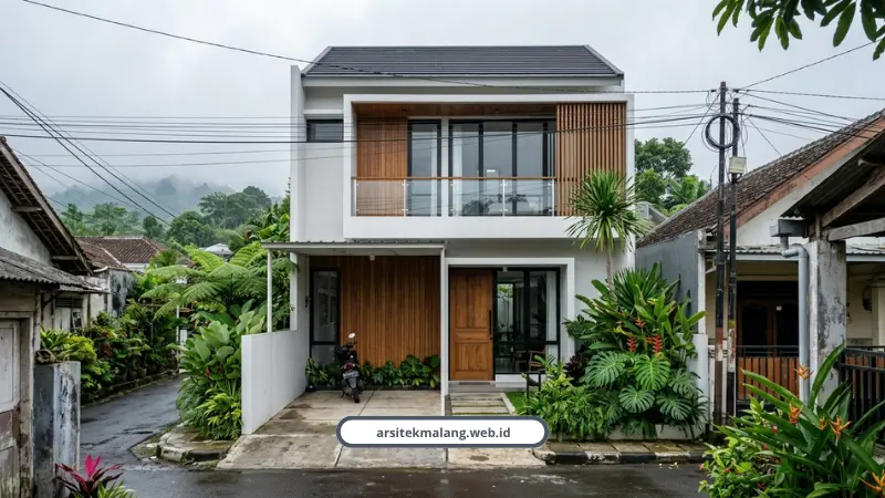 Detail Tata Ruang Compact House dan Bukaan Cahaya Rumah Minimalis Malang