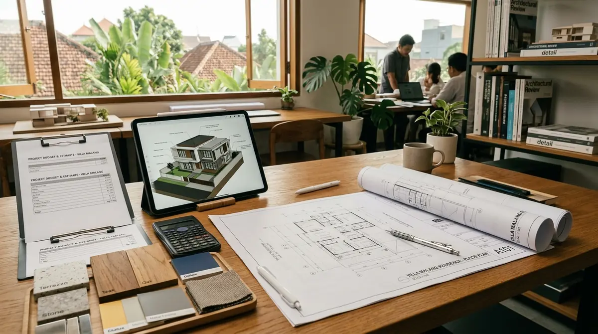 Penyusunan RAB dan Rencana Desain Rumah Mewah Klojen Proyek Arsitek Malang