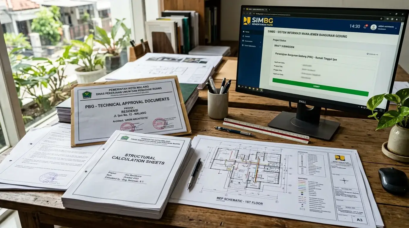 Detail Verifikasi Dokumen Teknis SIMBG Proyek Arsitek Malang