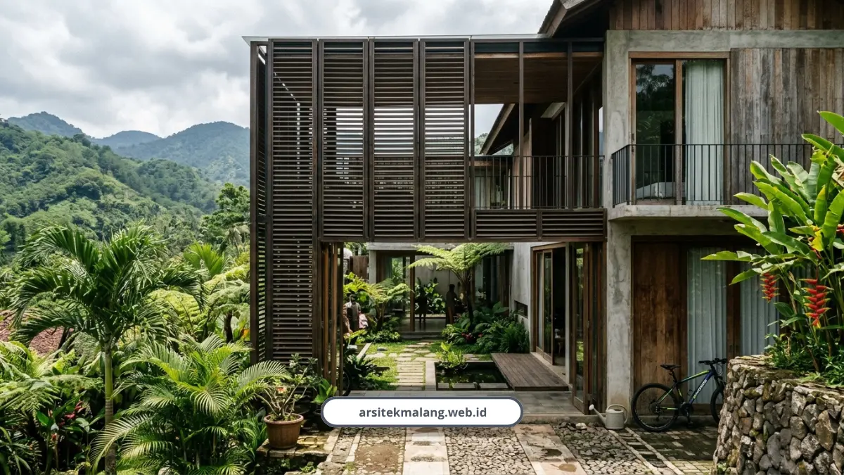 Karya Nyata Proyek Desain Rumah Tropis Modern Arsitek Malang
